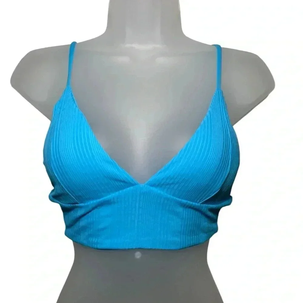 L*Space NWT NEW Blue Winnie Bikini Top Size M